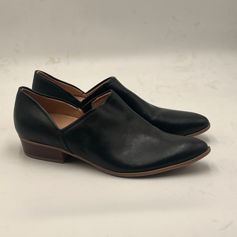 Naturalizer Black Leather Ankle Boots Women’s 6.5 Zip Booties Comfort Classic